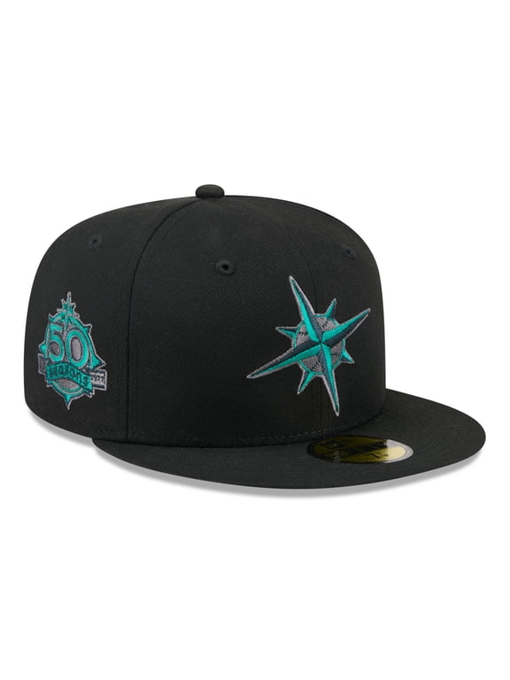 Men's New Era Black Seattle Mariners Color Pop 59FIFTY Fitted Hat