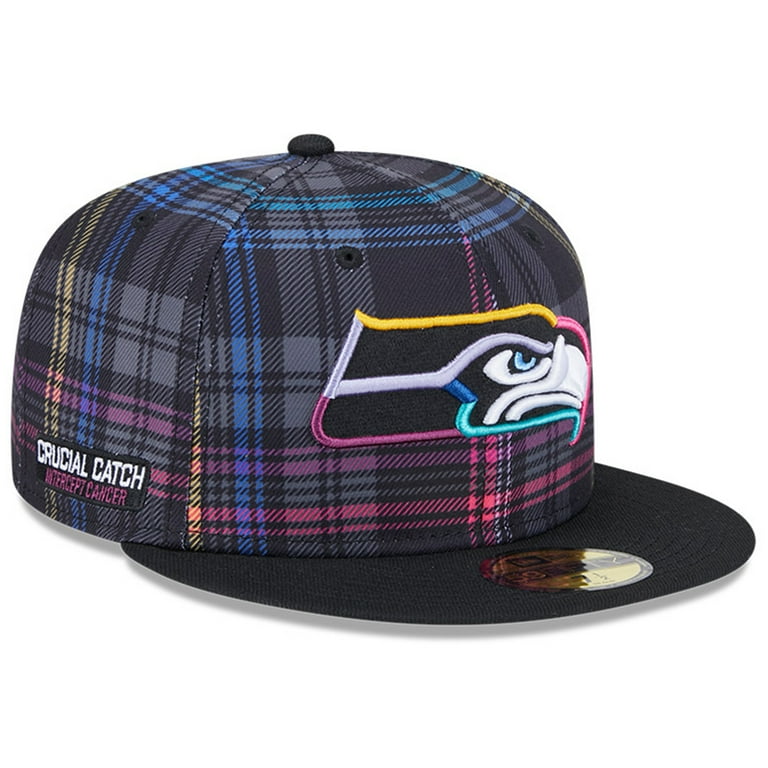 Men's New Era Black Seattle Seahawks 2024 NFL Crucial Catch Plaid
