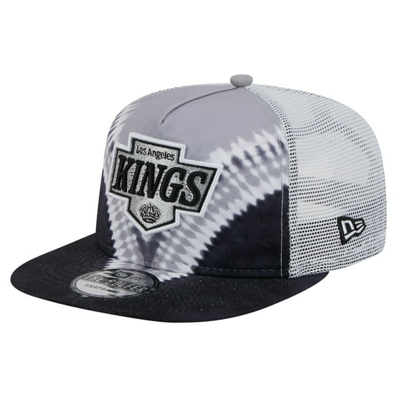 Men's-New Era Black/Silver Los Angeles Kings Throwback V-Dye Adjustable Golfer Hat
