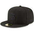 thumbnail image 1 of Men's New Era Black St. Louis Cardinals Black on Black 59FIFTY Fitted Hat, 1 of 6