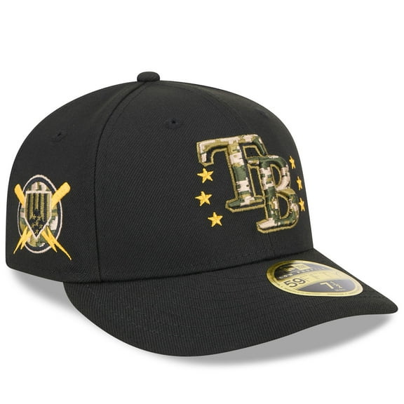 Men's New Era Black Tampa Bay Rays 2024 Armed Forces Day Low Profile 59FIFTY Fitted Hat