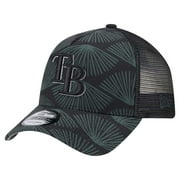 Men's New Era Black Tampa Bay Rays 9FORTY A-Frame Trucker Adjustable Hat