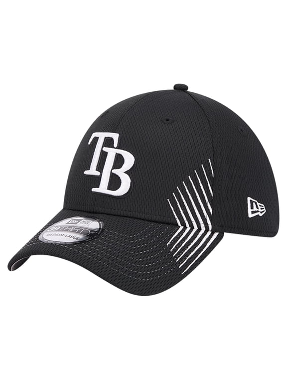 Men's New Era Black Tampa Bay Rays Active Dash Mark 39THIRTY Flex Hat