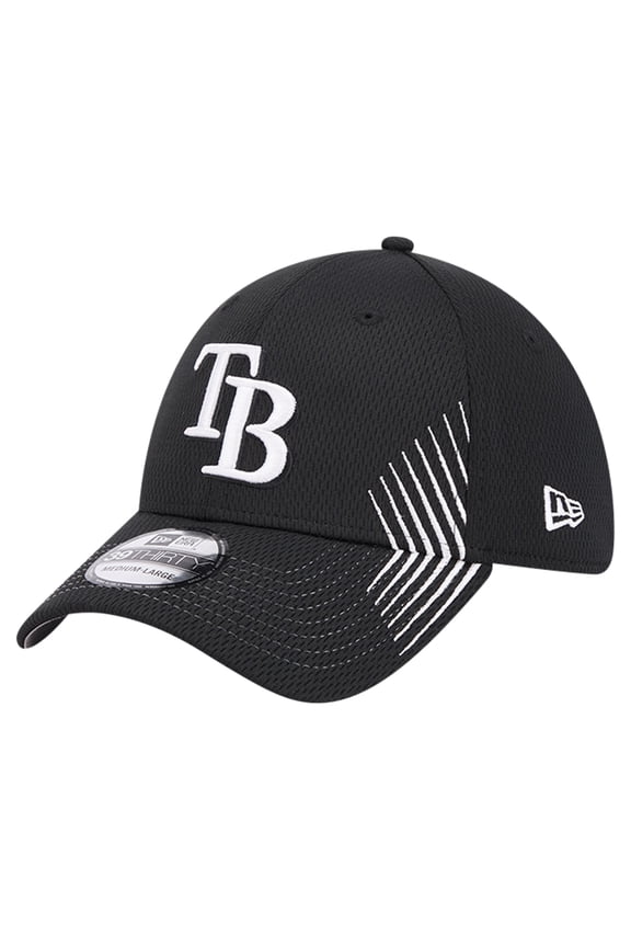 Men's New Era Black Tampa Bay Rays Active Dash Mark 39THIRTY Flex Hat