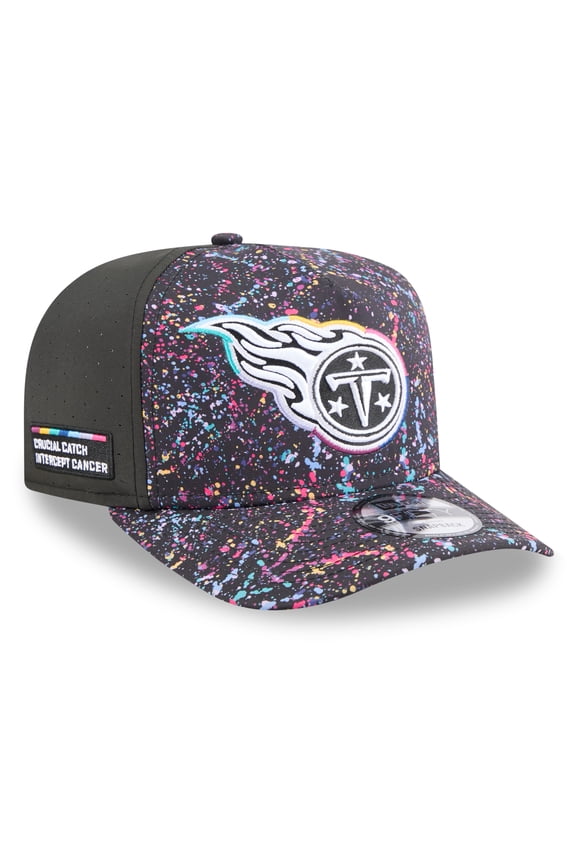 Men's New Era Black Tennessee Titans 2025 NFL Crucial Catch A-Frame 9FIFTY Snapback Hat