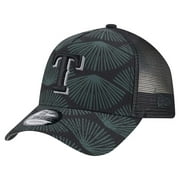 Mens New Era Black Texas Rangers 9FORTY A-Frame Trucker Adjustable Hat