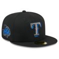 Texas Rangers Colorized Men's New Era Black Texas Rangers Color Pop 59FIFTY Fitted Hat ...