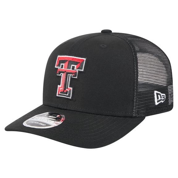 Men's New Era Black Texas Tech Red Raiders Primary 9SEVENTY Trucker Stretch-Snap Hat