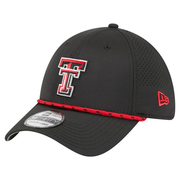 Men's New Era Black Texas Tech Red Raiders Rope 39THIRTY Flex Hat