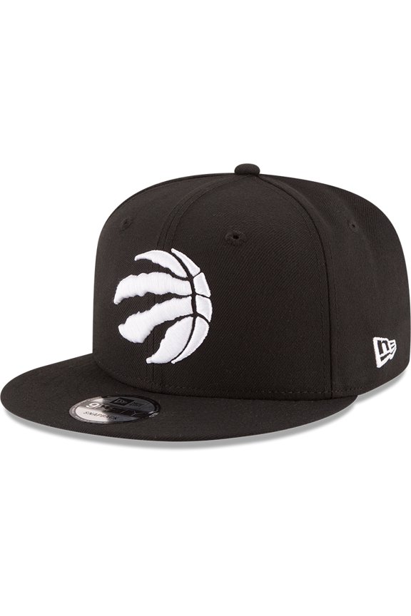 Men's New Era Black Toronto Raptors Black & White Logo 9FIFTY Adjustable Snapback Hat