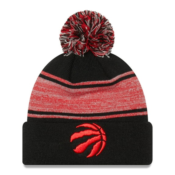 Men's New Era Black Toronto Raptors Chilled Cuffed Knit Hat with Pom
