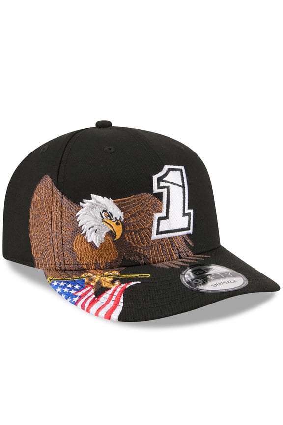 Men's New Era Black Ross Chastain Patriotic Eagle & Flag A-Frame 9FIFTY Snapback Hat