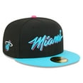 thumbnail image 1 of Men's New Era Black/Turquoise Miami Heat 2025/26 City Edition 59FIFTY Fitted Hat, 1 of 5