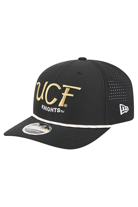 Men's New Era Black UCF Knights Script Performance Rope 9SEVENTY Adjustable Hat