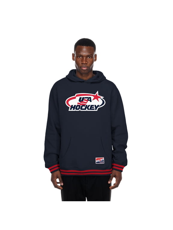 Men's New Era Black US Hockey 2026 Throwback Chenille Hoodie