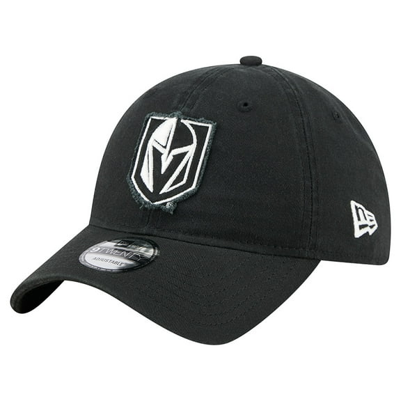 Men's New Era Black Vegas Golden Knights Stamp Fabric Applique 9TWENTY Adjustable Hat