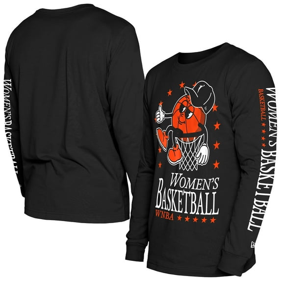 Men's New Era Black WNBA Old School Sport Long Sleeve T-Shirt