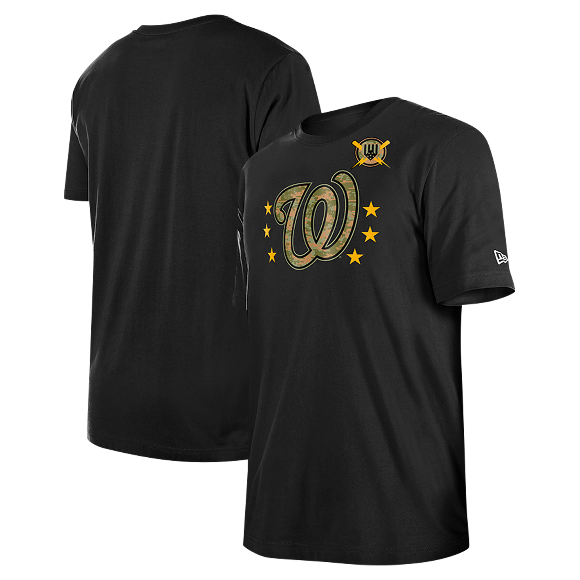 Men's New Era Black Washington Nationals 2024 Armed Forces Day TShirt