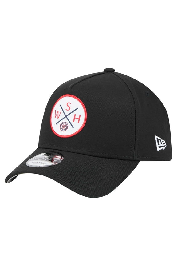 Men's New Era Black Washington Nationals 9FORTY A-Frame Adjustable Hat