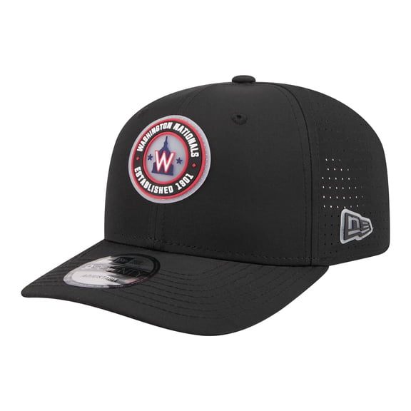 Men's New Era Black Washington Nationals Circle 9SEVENTY Adjustable Hat