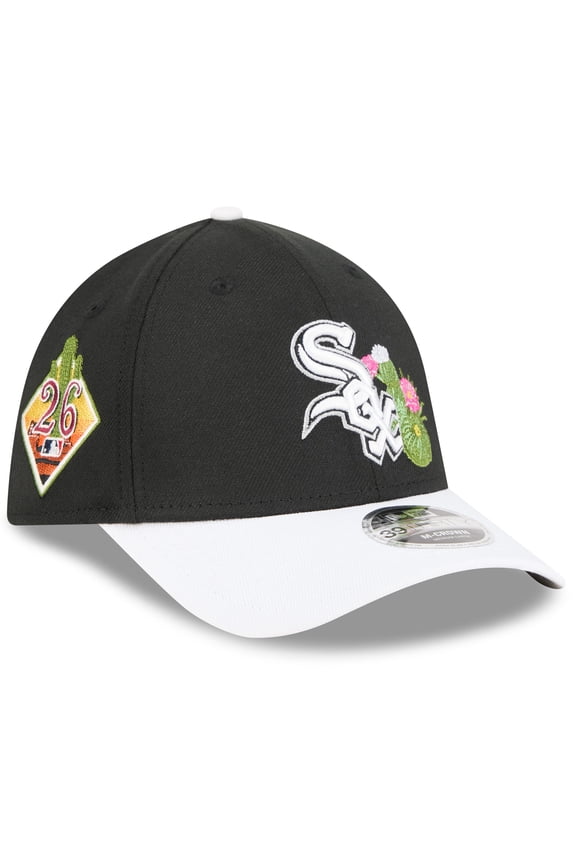 Men's New Era Black/White Chicago White Sox 2026 Spring Training M-Crown 39THIRTY Flex Hat