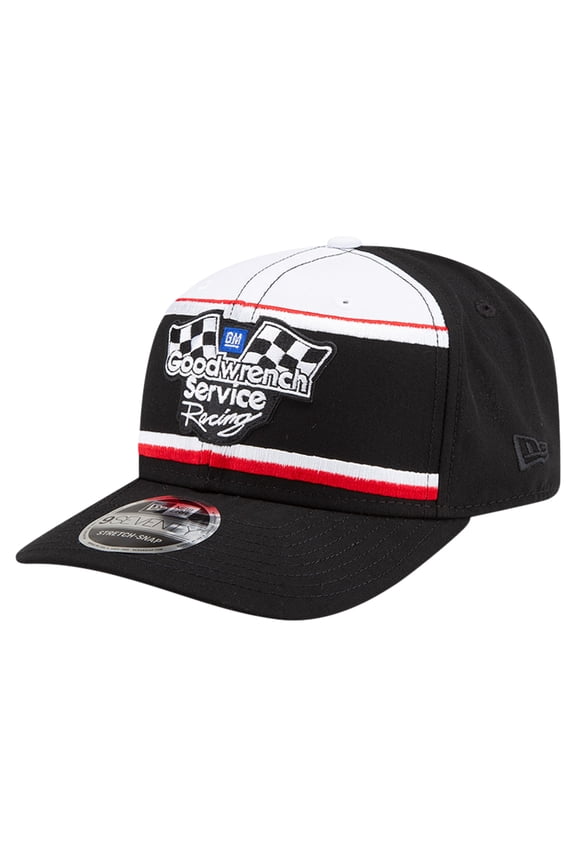 Men's New Era Black/White Dale Earnhardt Goodwrench Service 9SEVENTY Stretch-Snap Hat