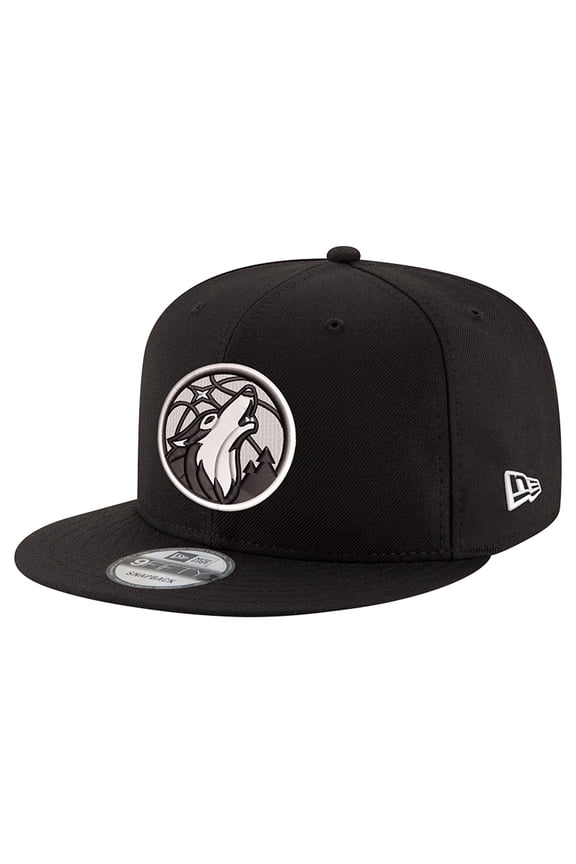 Men's New Era Black/White Minnesota Timberwolves 9FIFTY Snapback Hat