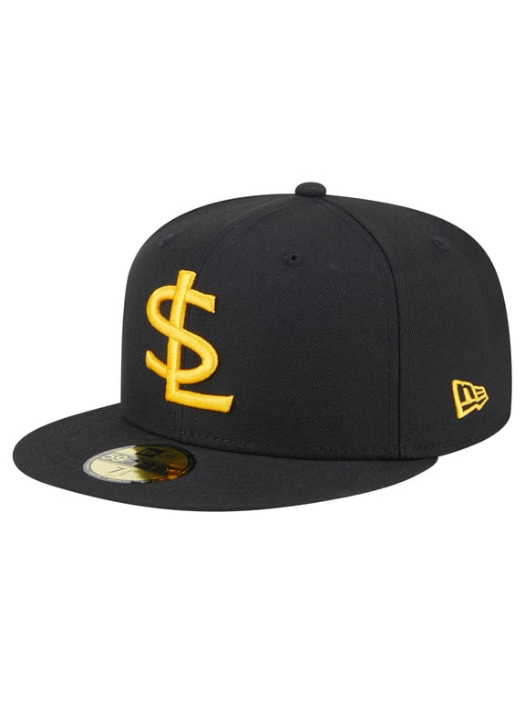 Men's-New Era Black/White Salt Lake Bees Authentic Collection 59FIFTY Fitted Hat