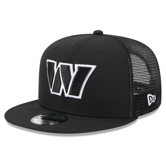 Men's New Era Black/White Washington Commanders 9FIFTY Snapback Trucker Hat