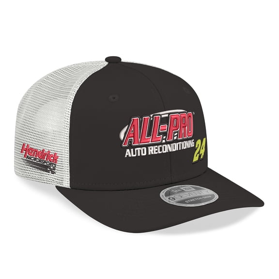 Men's New Era Black/White William Byron 2026 All-Pro 9SEVENTY Adjustable Trucker Hat
