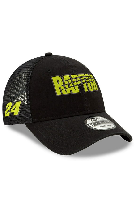 Men's New Era Black William Byron Raptor 9FORTY A-Frame Trucker Snapback Adjustable Hat