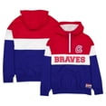 thumbnail image 1 of Men's New Era Blue Atlanta Braves Ripstop Raglan Quarter-Zip Hoodie Windbreaker Jacket, 1 of 4
