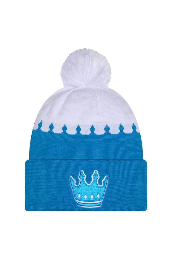 Men's New Era Blue Charlotte FC 2026 Jersey Hook Cuffed Knit Hat with Pom