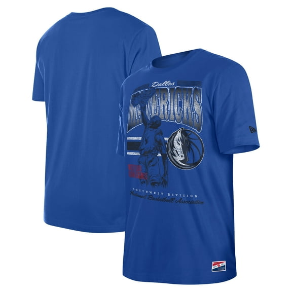 Men's New Era Blue Dallas Mavericks Enzyme Wash Oversized T-Shirt