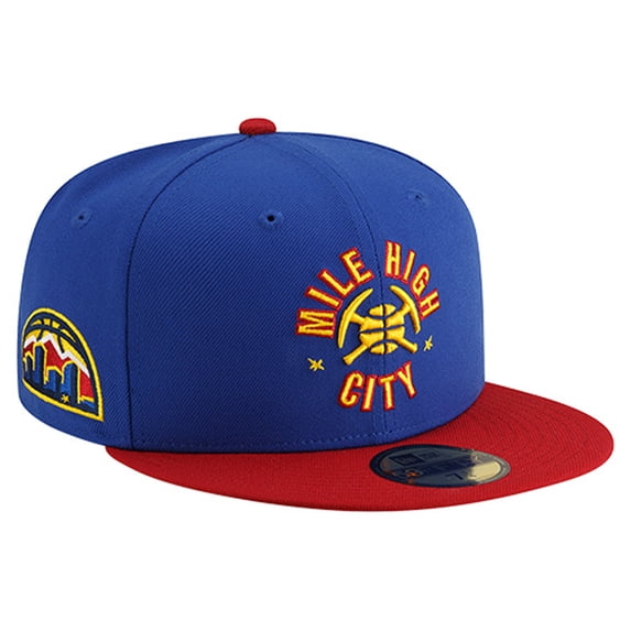 Men's New Era Blue Denver Nuggets Statement Edition Jersey Hook 59Fifty Fitted Hat