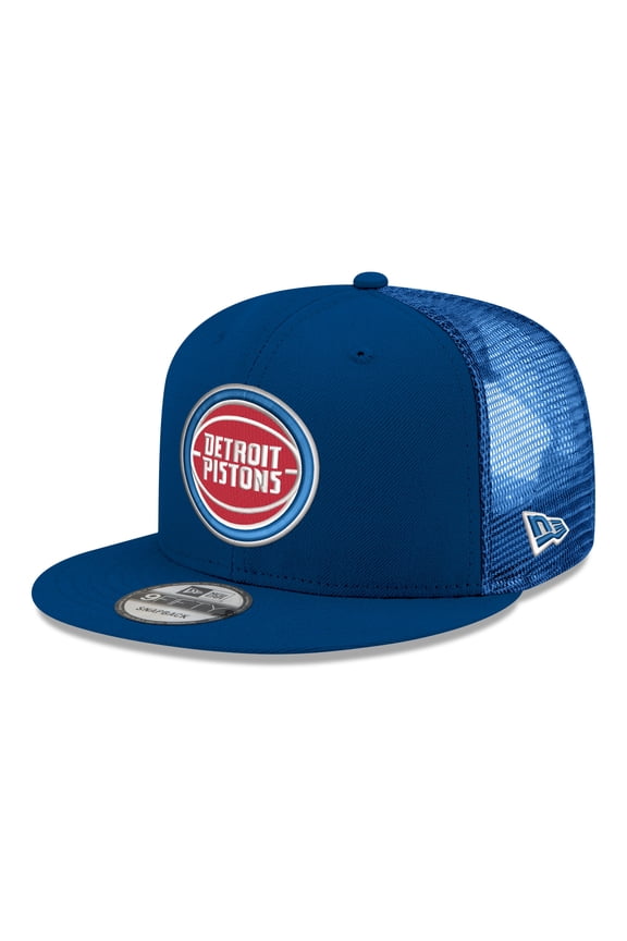 Men's New Era Blue Detroit Pistons Core Logo Meshback 9FIFTY Snapback Hat