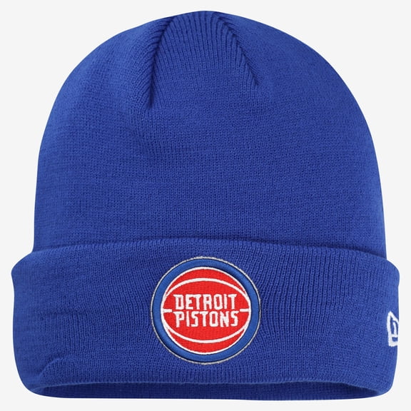Men's New Era Blue Detroit Pistons OTC Cuffed Knit Hat