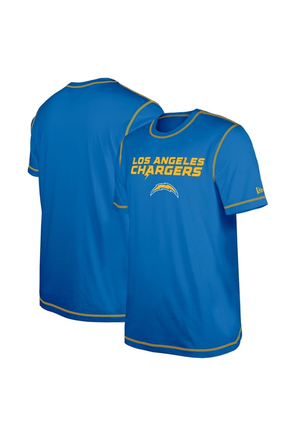 Men's New Era Blue Los Angeles Chargers Third Down Puff Print T-Shirt