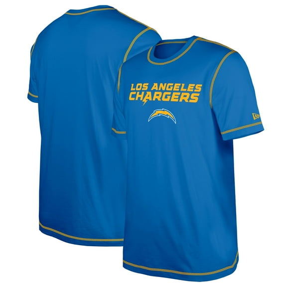 Men's New Era Blue Los Angeles Chargers Third Down Puff Print T-Shirt