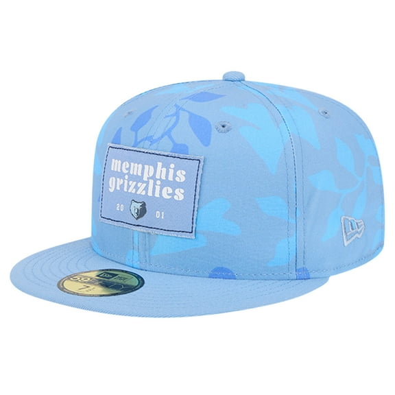 Men's New Era Blue Memphis Grizzlies Palm Fronds 2-Tone 59FIFTY Fitted Hat