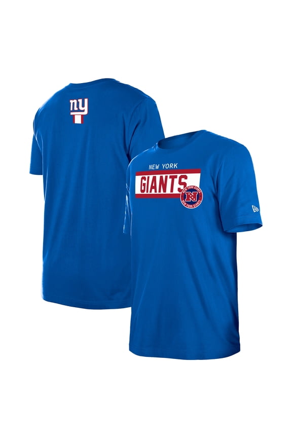 Men's New Era  Blue New York Giants 3rd Down High Density Print T-Shirt