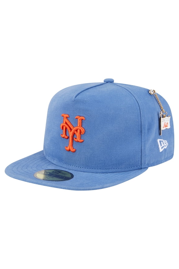 Men's-New Era Blue New York Mets Championship Side Flag A-Frame 59FIFTY Fitted Hat