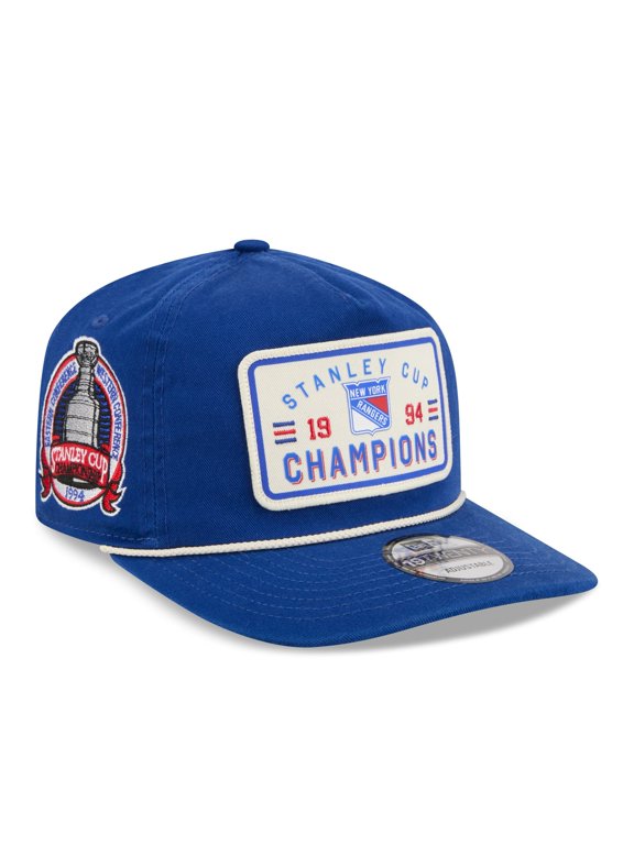 Men's New Era Blue New York Rangers Throwback Stanley Cup Champions Side Patch 19TWENTY Adjustable Hat