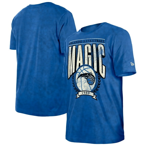 Men's New Era  Blue Orlando Magic Throwback Vintage Boxy Mineral Wash T-Shirt