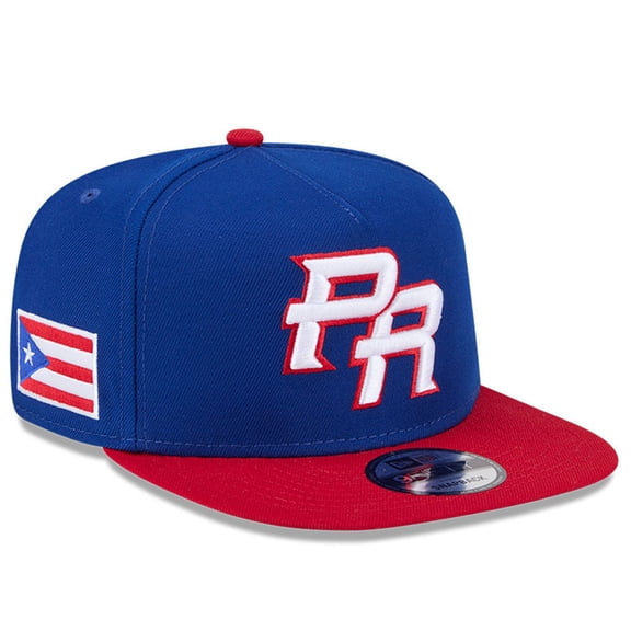 Men's New Era Blue/Red Puerto Rico Baseball 2026 World Baseball Classic 9FIFTY A-Frame Snapback Hat
