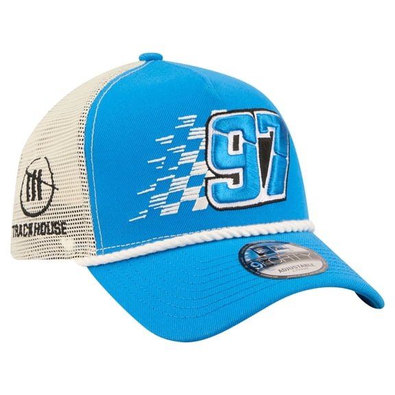 Men's New Era Blue Shane van Gisbergen Trackhouse Driver Number A-Frame 9FORTY Trucker Rope Adjustable Hat