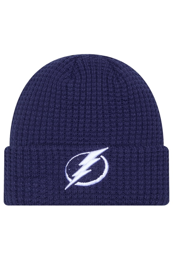 Men's New Era Blue Tampa Bay Lightning Waffle Cuffed Knit Hat