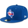 thumbnail image 1 of Men's New Era Blue Texas Rangers Cooperstown Collection Wool 59FIFTY Fitted Hat, 1 of 6