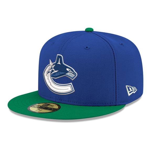 Men's New Era Blue Vancouver Canucks Core Logo Two-Tone 59FIFTY Fitted Hat