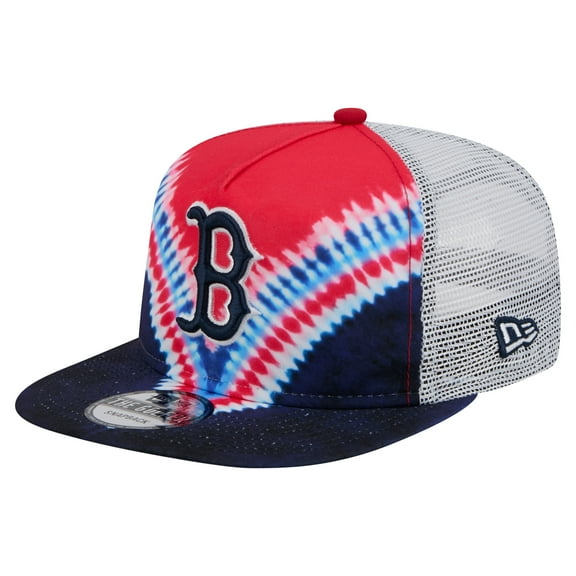 Men's New Era Boston Red Sox Tie-Dye Golfer Trucker Adjustable Hat